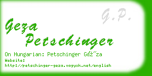 geza petschinger business card